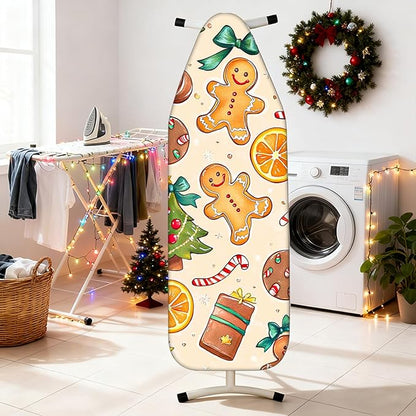 Nuxovilar Ironing Board Covers Winter Gingerbread Man and Treats Pattern
