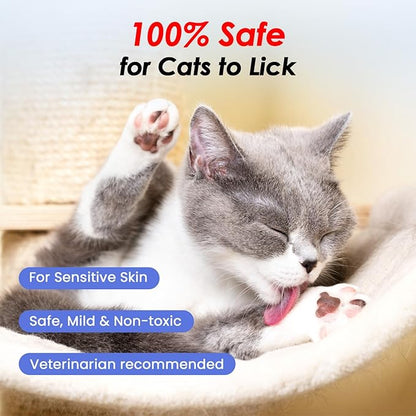 Cat Waterless Shampoo with Cat Brush - No Rinse Foam Dry Shampoo | Deep Cleansing Relieves Itchy Skin & Shedding | Gentle, pH-Balanced for Kittens Sensitive Skin | Specifically for Cat Bath | 7 oz*2