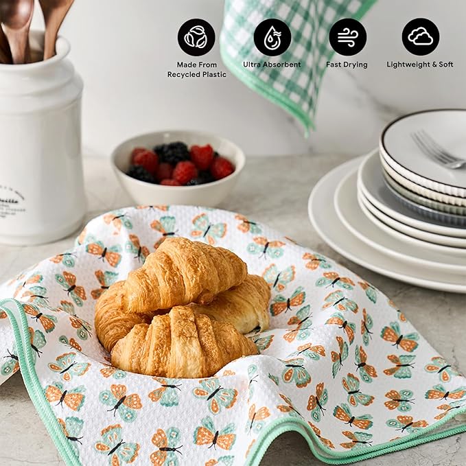 RECYCO Waffle Kitchen Towel Set of 2