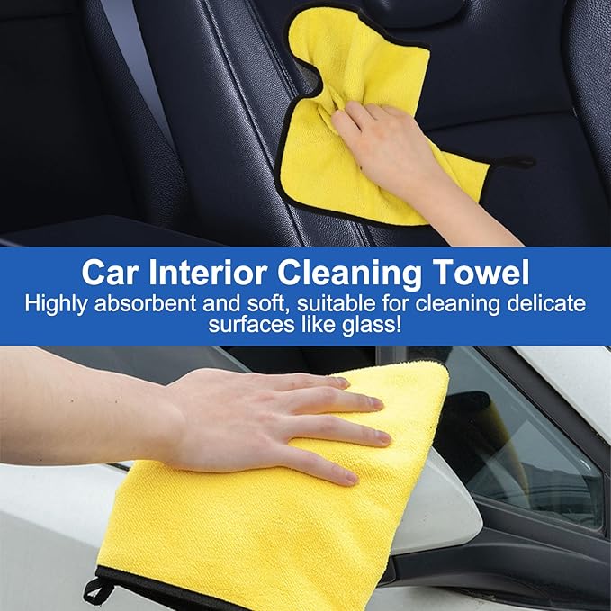Car Interior Duster Detail Brush Cleaning Kit, Soft Microfiber Towels Dashboard