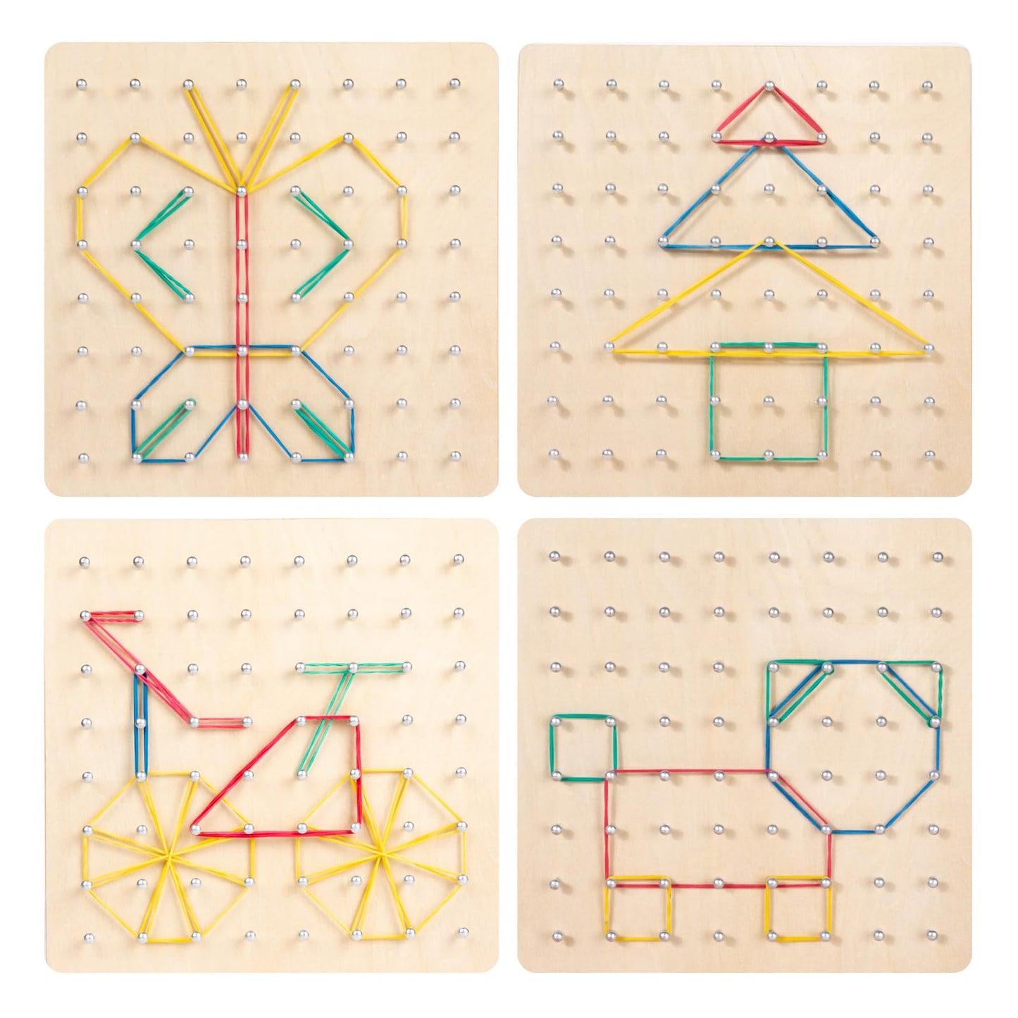 Auvewilo Wooden Geoboard Path Planning Educational Toy for Kids 5+