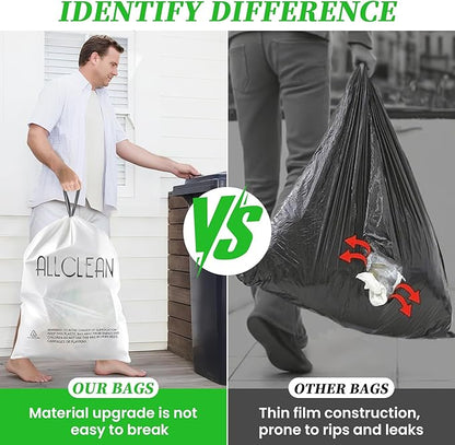 Trash Bags 13 Gallon Tall Kitchen Drawstring Garbage Bags, Fit 13 Gal Bins