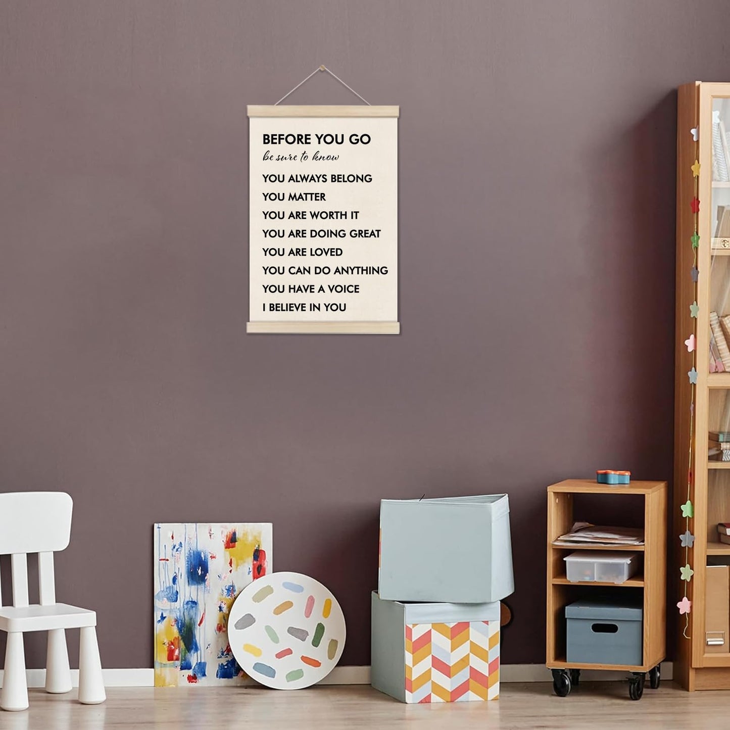 DOI-LANEE Positive Affirmations Wall Decor, Inspirational Motivational Office Wall Art, Therapist Office Decor, Mental Health Posters for Classroom School Counseling 16x12 inch