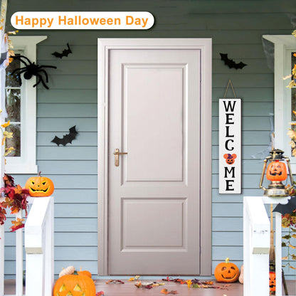FUEMEILY 15.7'' Cute Mouse Seasonal Interchangeable Home Sign for Front Porch,18pcs Interchangeable Hanging Vertical Welcome Door Sign for Farmhouse/Wall/Porch Decor and Housewarming Gift