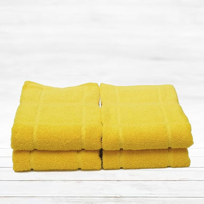 100% Cotton Terry Dish Towels, 4 Pack Plain, 16 x26 Inches, Super Soft and