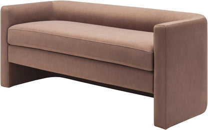 Livabliss Maryann Modern Bench, 24" H x 60" W x 23" D, Clear