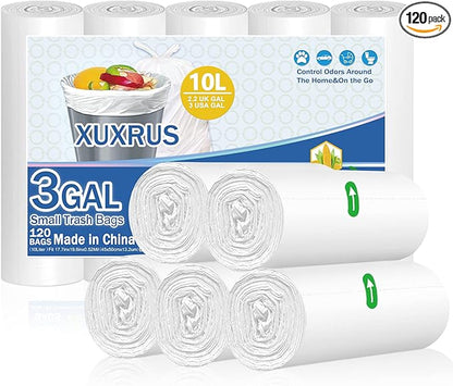 XUXRUS Bathroom Small Trash Bags 3 Gallon Garbage Bags