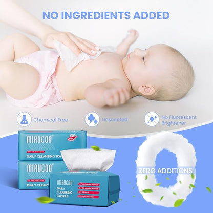 100 Sheet Daily Cleansing Towels Ultra Soft Dry Wipes