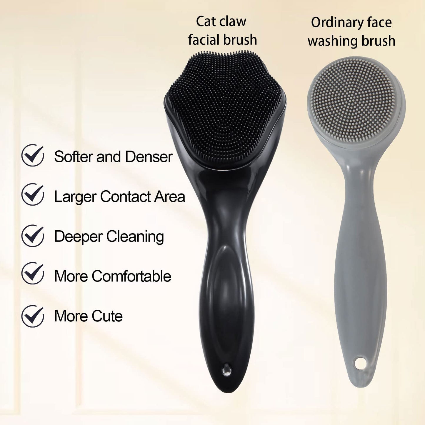 2 Pack Silicone Face Scrubber Exfoliating Brush, Manual Handheld Facial Cleansing Brush Blackhead Scrubber, Soft Bristles Waterproof for Face Skincare (Round-Pink)