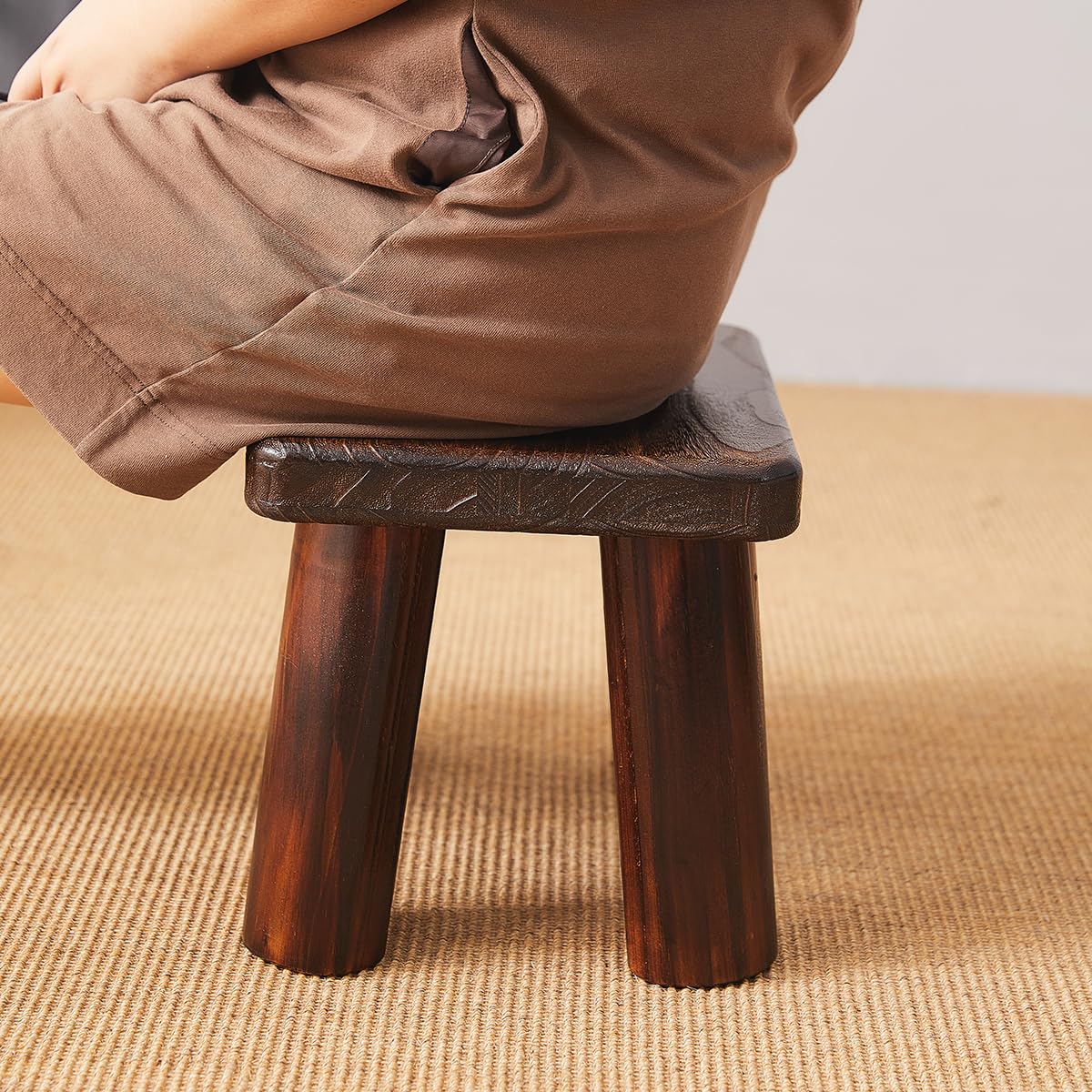 GZQWDC Wooden Step Stool for Adults and Kids,Foot Stool,Kitchen Small Wood Bench,Wood Plant Stand (14.2"x10.2"x10.6")