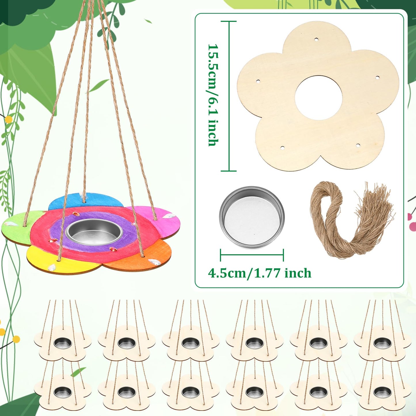 DoubleFill 48 Pcs Bird Feeder Craft Kits for Ages 3-8 Arts and Crafts DIY Wooden Painting Kits Outdoor Toys Party Favor Gifts