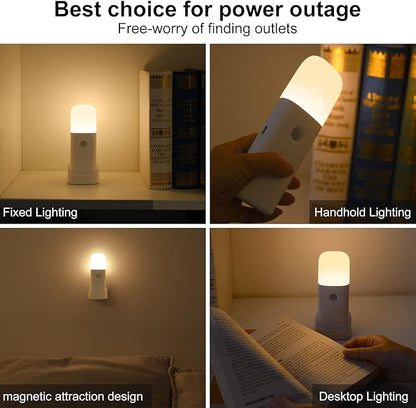 CREWEEL Motion Sensor Night Lights Indoor, Rechargeable Night Light Battery Powered, Portable Nightlight with Adjustable Brightness Activated Table Lamp for Kids, Adults, Bedroom, Bathroom(1Pack)