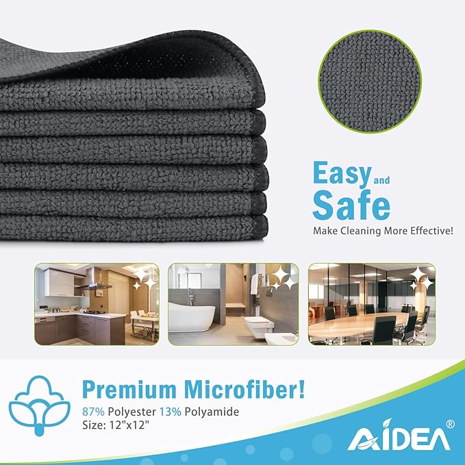 AIDEA Microfiber Cleaning Cloth 100PK, Soft Microfiber Towels