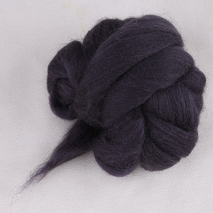 Hilitand 1 Roll Wool Roving, Colorful Needle Felting Hand Sewing Trimming Merino Wool Fibre Dark Gray (2oz)