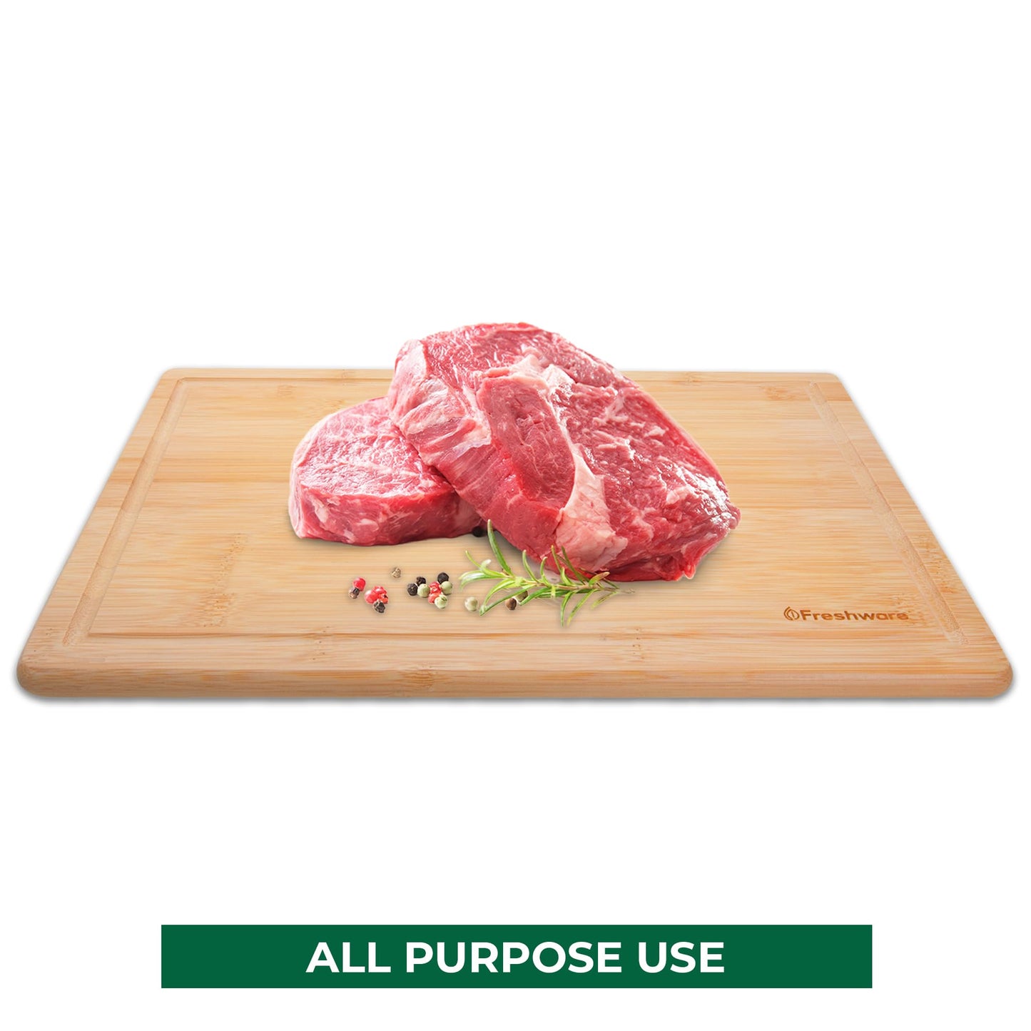 Bamboo Cutting Boards for Kitchen with Juice Groove [Extra-Large] Wood Cutting Board for Chopping Meat, Vegetables, Fruits, Cheese, Knife Friendly Serving Tray with Handles, 18 x 12.5 Inch