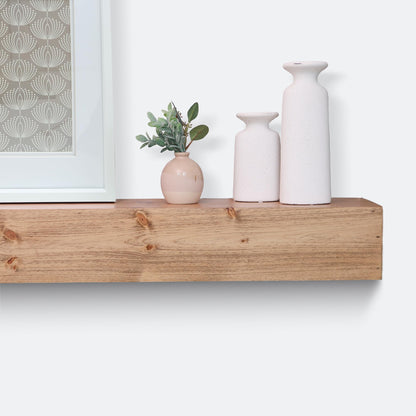 Urbandi Modern Fireplace Mantel, Contemporary, Floating Mantle, Shelf, Hand Crafted, (Brown, 60Lx6Hx8D)