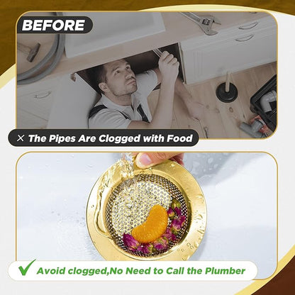 Mudder 3 Pcs Kitchen Sink Drain Strainer and Stopper Stainless Steel Garbage