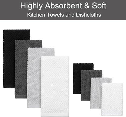 100% Cotton Kitchen Towels and Dishcloths Set