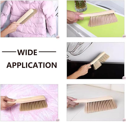 Wooden Bench Brush with Soft Bristles – 2 Pack Wide Table & Counter Dusting