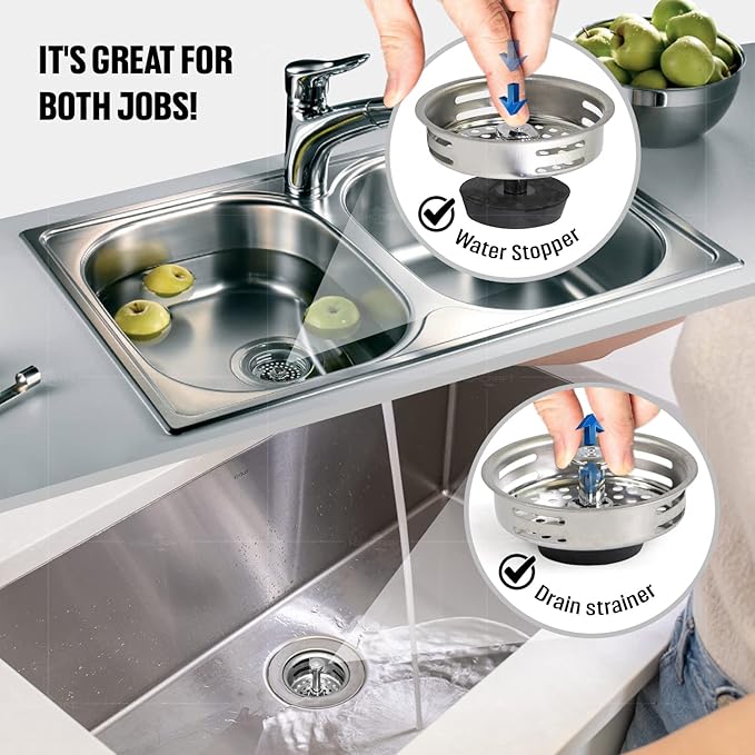 HIGHCRAFT 9843-2 Stainless Steel Kitchen Sink Strainer Basket Replacement