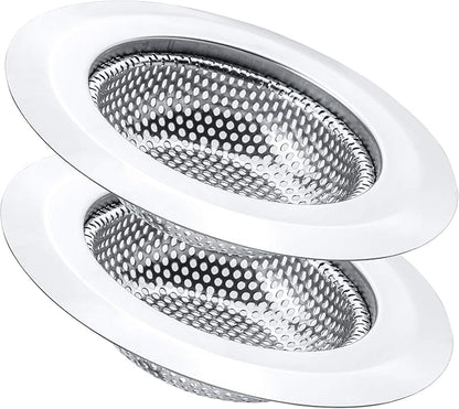 2 Pcs Kitchen Sink Strainer, Stainless Steel Drain Cover, Large Wide Rim 4.5"