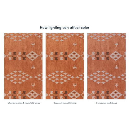 Revival Rugs Garland 7'x9' Washable Area Rug for Living Room Bedroom Dining Room - Oeko-TEX Certified, Peach
