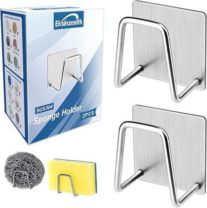 2Pcs Sponge Holder for Kitchen Sink，Strong Adhesive Small Sponge Holder，Sink