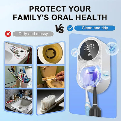 Toothbrush Holder and Cleaner Razor Holder/Dryer Light Cleaning and Air Drying