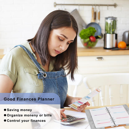 Toplive 7 Pack A5 Planner Inserts Monthly Weekly Planner Refills Paper 6 Ring Expense Budget Sheets with Cash Envelopes Divider Ruler Stickers, for A5 Planner Binder Cover, Colorful