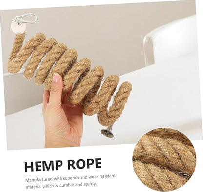balacoo Bungees Climbing Toys Bungee Standing Hanging Rope Spiral Bird Jute Perches Conures Perch Plaything Cage Swing Parrot Parakeet Funny Small Toy Parakeets Chewing Comfy for Stand
