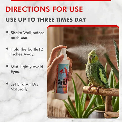 Morning Bird Aloe Vera Spray 8 Fl Oz – Natural Topical Spray for All Birds – Soothes Dry Skin & Supports Healthy Skin – Easy-to-Use Spray Bottle for Gentle Hydration & Skin Relief