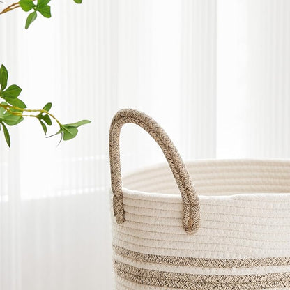 VIPOSCO Large Laundry Hamper, Tall Woven Rope Storage Basket