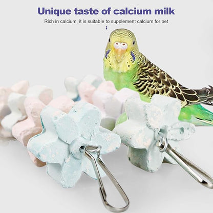3Packs Parrot Chewing Toy Beak Trimmer Calcium Stone with BellParrot for Cockatiel Conure African Grey Amazon Parrots Parakeet Cockatiel Bird (Style-2)