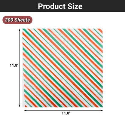 EUSOAR Food Basket Liners, 200 Sheets 11.8" x 11.8" Deli Food Wax Sandwich Wrapping Paper, Grease Resistant Precut Baking Parchment Paper Sheets for Christmas Party, Festival and Picnic