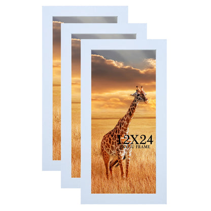 TKYGU 12x24 Picture frame Set of 3,Wooden frame 12x24 Wall Gallery Poster Photo frame white 12 by 24 Photos Posters frame -wedding best gift