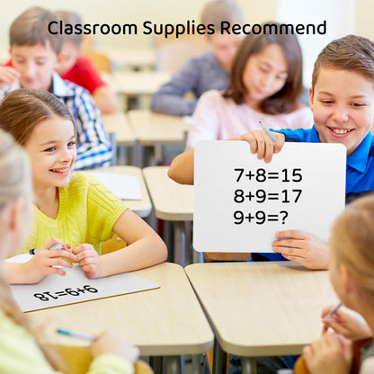 UPGREY Dry Erase Boards, Small Whiteboard 20 Pack 9"X12" Double-Sided Mini Whiteboards for Kids Lapboards with 24 Pens+24 Erasers+24 Pen Clips for Students, Teachers, Class, Office