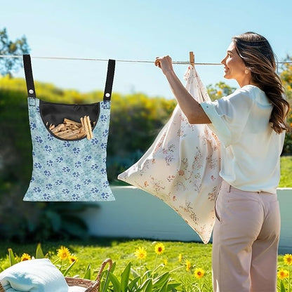 Clothes Pin Hanging Bag with Big Opening Storage Clothes Pins & Mini Clothespins