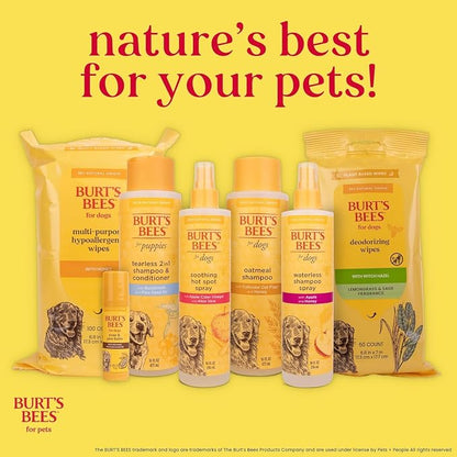 Burt's Bees for Pets Double Sided Pin and Hemp Bristle Dog Brush, Reduces Shedding, Removes Tangles and Loose Hair for All Coat Types, Sustainable Bamboo and Recycled Materials