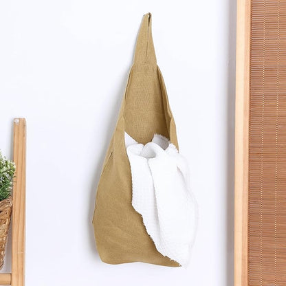 100% Linen Hanging Storage Bags Baskets 2 Pcs, Small Wall Storage Bag