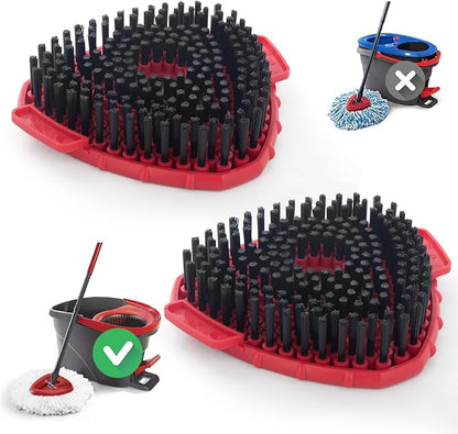 2 Pack Upgraded Spin Mop Scrub Brush Replace Head Compatible