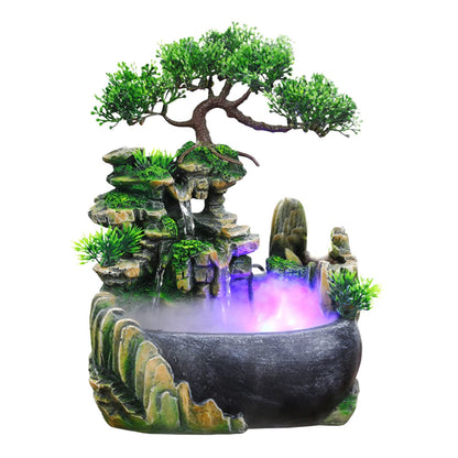 TOPINCN Rockery Stream Tabletop Fountain, Zen Meditation Indoor Waterfall Feature with Automatic Pump and Switch, Desktop Fountain for Home Office Bedroom Decoration