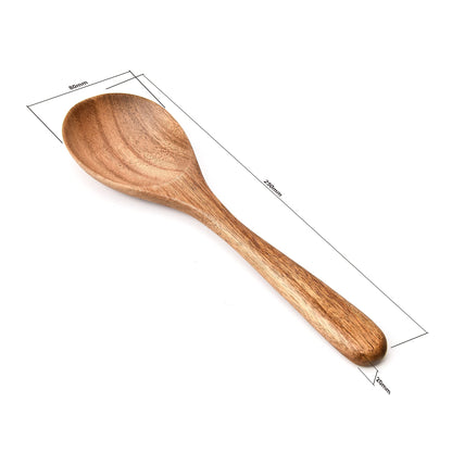 BILL.F Wooden Serving Bowl,12" Acacia Wood Large Salad Bowl Set with Salad Spoon and Fork for Fruits, Salads, Pasta