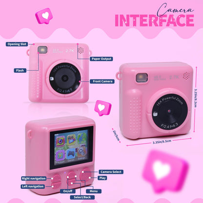 FINcredible Photomaker Kit - Instant Print Camera for Kids Plus DIY Journal Kit for Girls - 150 Pcs Tween Journal & Camera for Girls - 6 7 8 9 10 11 12 13 14 Year Old Girl (Pink)