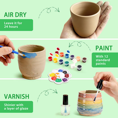 Pottery Wheel for Kids, Complete Pottery Painting Craft Kit, Arts and Crafts for Kids Ages 8-12, Art Supplies for Kids Toys Boys Birthday Christmas Gift for 6 7 8 9 10 11 12 13 Year Old, Green