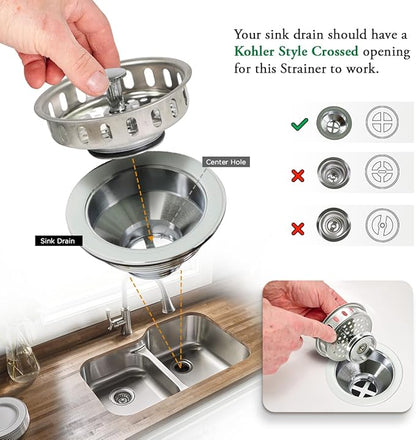 Highcraft 97343 Kitchen Sink Basket Strainer Replacement