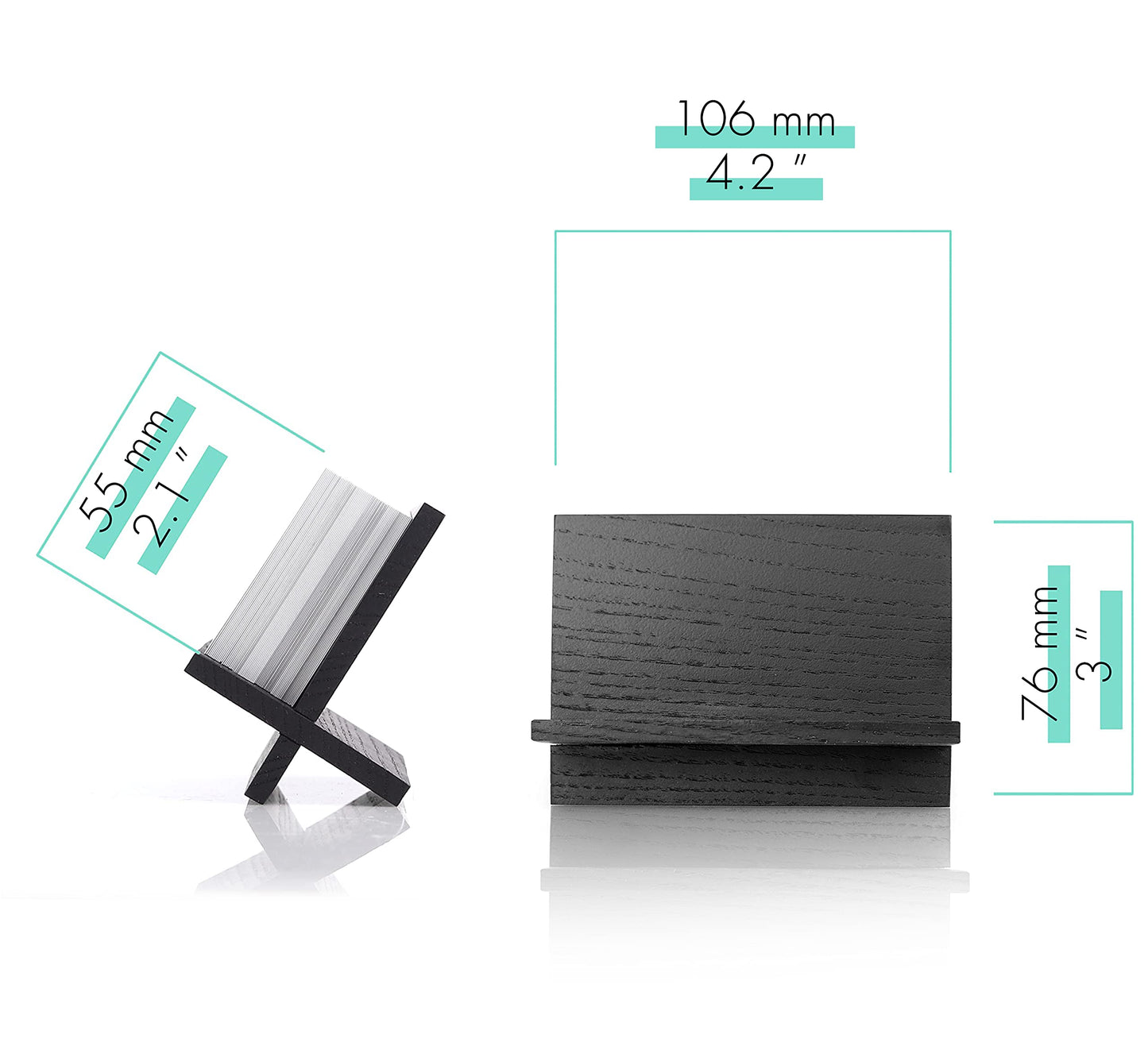 TOROS store Business Card Holder for Desk - Black Wood Small Cards Holders, Professional Desktop Business Card Stand Display, Wooden Name Card Holder, Modern Design Office Business Cards Holder