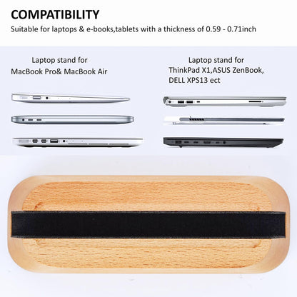 ACODE Wood Vertical Laptop Stand for Desk - Compatible With MacBook Pro Air, Surfaces - Storage Rack Slot Thickness 0.59" to 0.71" - Upright Holder