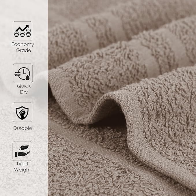 24 Pack Sand Hand Towel 100% Cotton Spa Towel – 16x26 inches Highly Absorbable
