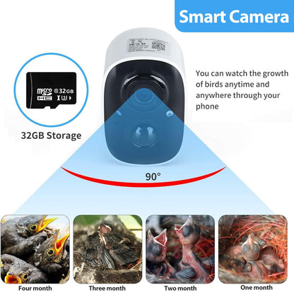 Smart Bird House with Camera, 1080p HD 2.4G WiFi Outdoor Bird Box. Features Auto Capture Bird Video & Motion Detection, Night Vision, App Alerts and Serves as a Bird Nesting Box (Dark, Normal)