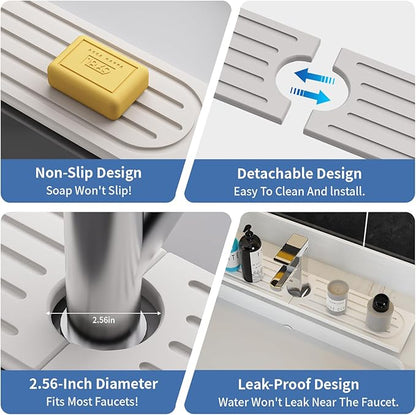 Kitchen Faucet Mat, Diatomite Sink Faucet Mat Splash Guard